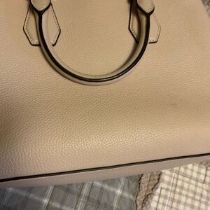 Michael Kors Pebbled Satchel in Light Taupe
